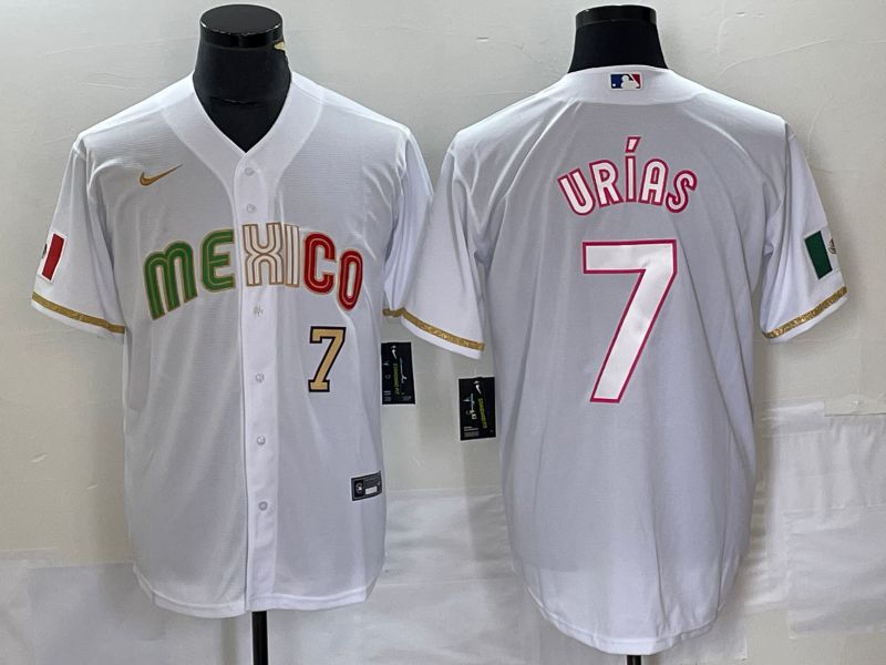 Men 2023 World Cub Mexico #7 Urias White Nike MLB Jersey style 5->more jerseys->MLB Jersey